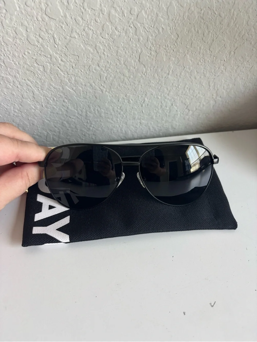 Quay Australia black aviator sunglasses